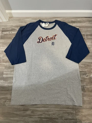 Vtg 2006 Detroit Tigers 3/4 Sleeve Baseball Shirt Sz 2XL Lee Sport Cover