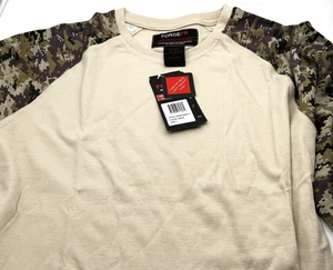 Forge FR Flame Resist Large T Shirt Tan Green Camo NFPA 2112 Cat 2 Long Sleeve - Picture 1 of 8