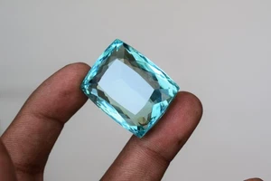115.00 CT Blue Aquamarine Fancy Cut Certified Loose Gemstone - Picture 1 of 9