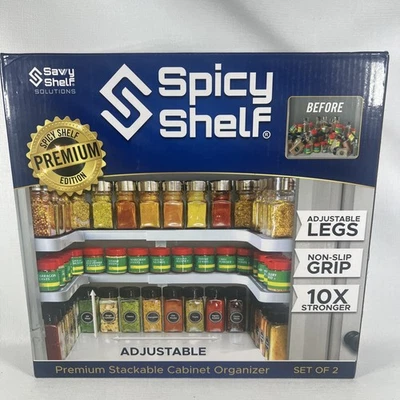 Estante picante gabinete organización de almacenamiento 2 estantes para 64 contenedores estante para especias Foto 1 de 4