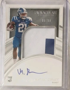 2022 Immaculate Collegiate Rookie Patch Autographs #78 Mataeo Durant /99 Duke - Bild 1 von 2