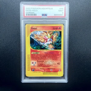Pokemon TCG Karte - Entei Holo H8/H32 Aquapolis Deutsch - Mint PSA 9 - Picture 1 of 2