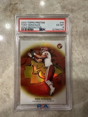 Topps Pristine Gold Diecut Refractor 2002 PSA 6 #49 Tony Gonzalez/79 PSA 6 Foto 1 de 4