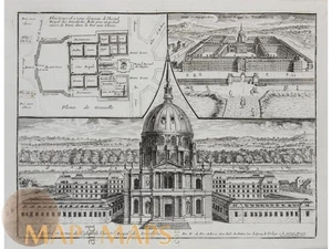 Les Invalides Engraving by Nicolas de Fer, Paris ca. 1700 - Picture 1 of 3