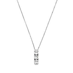 Collier Trilogy avec Zircon Blanc en or Blanc 18 Carat - Picture 1 of 3