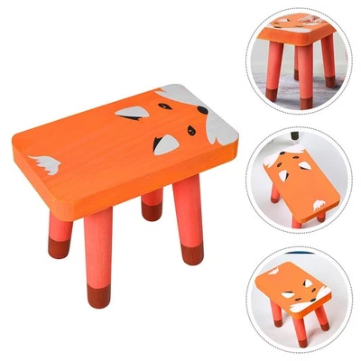 1 stück Cartoon Holz Fußhocker Kinder Stiefhocker Haushalt Hocker Möbel (Füchse) - Bild 1 von 4