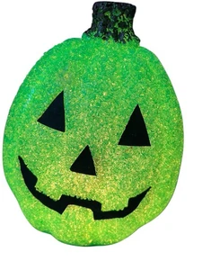 Halloween Jack O' Lantern Kürbis geschmolzen Kunststoff grün - Bild 1 von 2