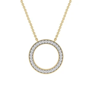 1/3 cttw Round Cut Lab Grown Diamond Pendant Open Circle Necklace for Women |... - Picture 1 of 9