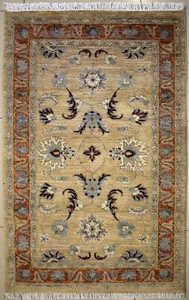 Rugstc 3x5 Senneh Chobi Ziegler Beige Area Rug,Natural dye, Hand-Knotted,Wool - Picture 1 of 5