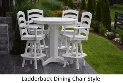 A&L Furniture Co. Amish-Made Poly 5pc Dining Set - Bar Table & Ladderback Chairs - Image 1 of 2