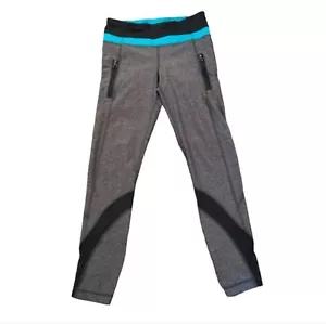 Leggings Lululemon grigio con tasche ritagliate design a rete taglia 4 - Foto 1 di 12