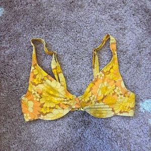 Sister Swim New York - Bikini top donna giallo/arancione floreale taglia large L - Foto 1 di 4