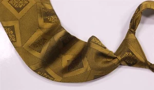Gianni Versace Vintage 80's Gold Jacquard Woven Silk Necktie Tie - Picture 1 of 6