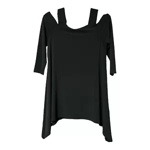 Top tunica donna Talk of the Walk nero spalle fredde manica 3/4 taglia XS - Foto 1 di 6