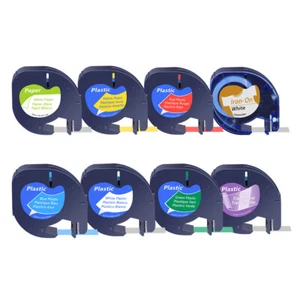 For Dymo Letratag LT-100H Label Maker Tape Clear White Red Yellow Blue Green - Picture 1 of 18