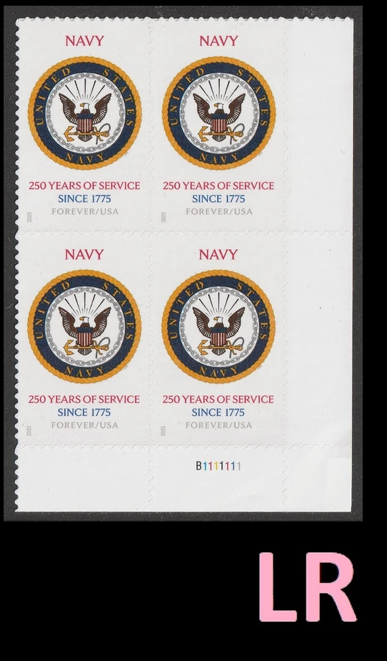 US 6004 Navy 250 Years F plate block 4 LR MNH 2025 - Image 1 of 1
