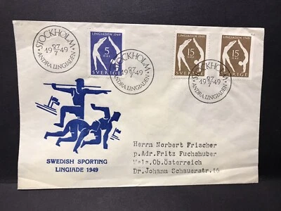 SUÉCIA FDC 1949: LÍNGUA ESPORTIVA SUECA 1949 - Imagem 1 de 2