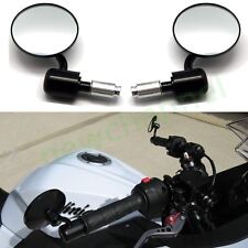 MOTORCYCLE UNIVERSAL ALUMINUM ROUND REAR VIEW HANDLE BAR END 7/8" SIDE MIRRORS N