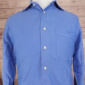 CAMISA DE VESTIR JOHN W NORDSTROM CORTE TRADICIONAL ABOTONADA 16 35 AZUL **LEER - Imagen 1 de 8