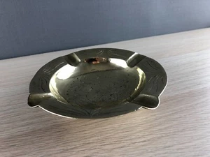Vintage poliertes & geätztes Messing chinesischer Aschenbecher Pud Display Wohnkultur Geschenk - Bild 1 von 7