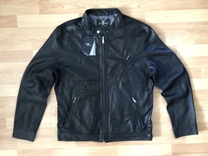 7 For All Mankind Herren Leder Jacke BIKER JAKET Swarz Neu Gr.XL - Bild 1 von 12