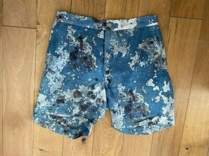 H&M CONSCIOUS BLUE PATTERNED SILK BLEND SHORTS SIZE 36 EU, 8 UK - Picture 1 of 2