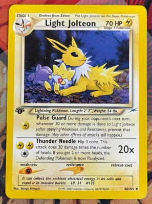 Light Jolteon 1st Edition - Neo Destiny Crimped Error Misprint - Image 1 of 4