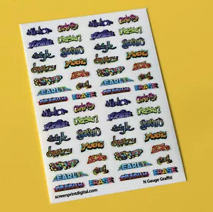 Model Railway GRAFFITI stickers decals N Gauge ideal for coaches, buildings - Picture 1 of 3