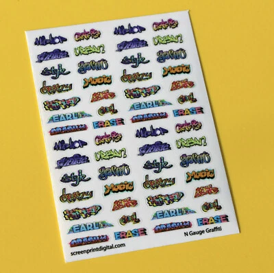 Model Railway GRAFFITI stickers decals N Gauge ideal for coaches, buildings - image 1 of 3