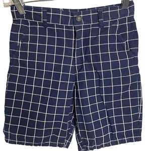 Janie and Jack Windowpane Plaid Blue and White Boy Shorts Size 12 - Picture 1 of 7