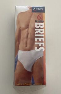 Arrow 5 Pairs XL Cotton Mens Briefs White and Gray New in Box