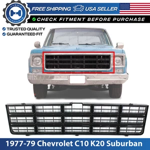 New Front Grille Dark Argent Shell/Black For 1977-79 Chevrolet C10 K20 Suburban - Picture 1 of 6