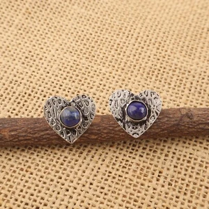 Lapis Lazuli Gemstone 925 Sterling Silver Handmade jewelry Earring Gift For Love - Picture 1 of 3