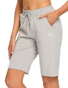 Womens Bermuda Shorts Summer Sweat Shorts with Deep Pockets 10" Cotton Shorts... - Picture 1 of 6