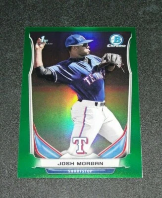 2014 Bowman Chrome JOSH MORGAN #203 Mini Green Refractor RC/15 Texas RANGERS - Image 1 of 2