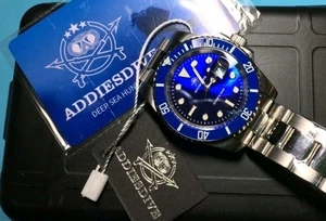 ADDIESDIVE BLUE SMURF DIVER MIYOTA QUARTZ CERAMIC BEZEL C3 SUPER  - Picture 1 of 1