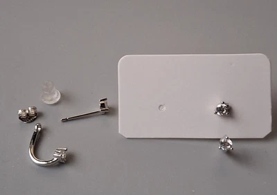 Pendientes QVC Diamonique circonita esterlina/platino revestidos ilusión única Foto 1 de 2