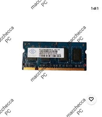 MEMORY RAM SODIMM NANYA NT1GT64UH8D0FN-3C 1GB PC2-5300S 667MHz - Immagine 1 di 2