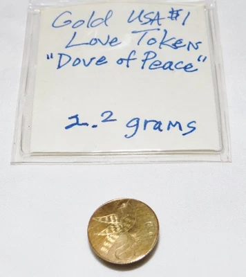 Ficha de amor de oro Indian Head Princess tipo 3 $1 ~ Paloma Peace Bird ~ 1854-1889 Foto 1 de 4