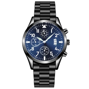 Reloj de cuarzo calendario clásico de moda para hombre correa de acero inoxidable reloj luminoso - Imagen 1 de 15