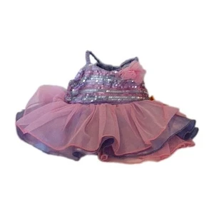 Build a Bear Dress Purple Pink Sequin Dress With Tulle Flower Layered BABW - Picture 1 of 3