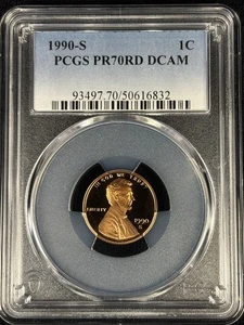1990-S Lincoln Cent • PCGS PR70 RD DCAM • Proof 1 C • Deep Cameo Mirror Finish - Picture 1 of 4