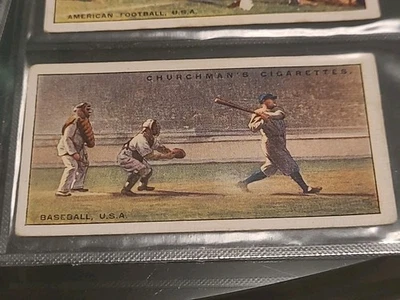 CHURCHMAN-SPORTS & GAMES IN MANY LANDS 1929- Inc #25- BASEBALL BABE RUTH Set 25 - Image 1 of 4