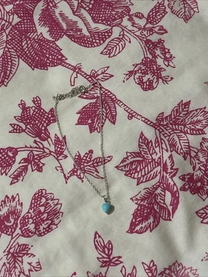 Sterling Silver Anklet Blue Heart Gem - Image 1 of 4