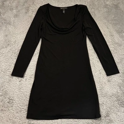 Vestido recto INC International Concepts línea A para mujer S negro manga larga fiesta Foto 1 de 4