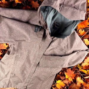 REI Co Op Jacket Women S Elements Fleece Lined Waterproof Hooded Marled Nylon - Picture 1 of 14