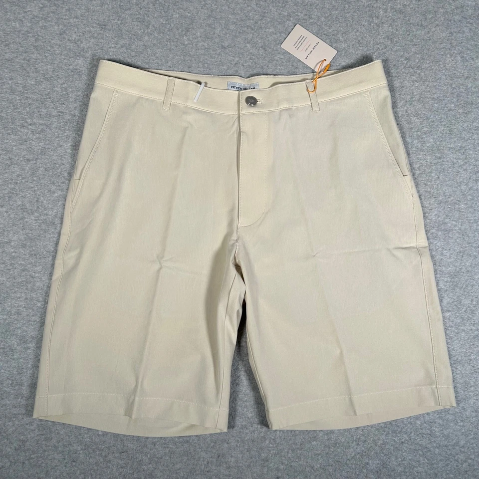 Pantalones Cortos Peter Millar Para Hombre 33 Sand Shackleford Performance Híbrido 9" Golf NUEVOS NUEVOS CON ETIQUETAS Foto 1 de 4