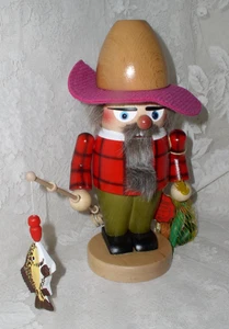 Christmas Nutcracker Steinbach Fisherman Fishing 11" w hangtag EXCELLENT - Picture 1 of 6