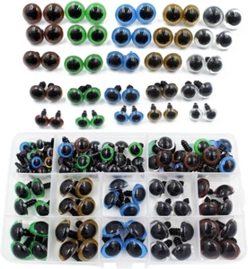 100Pcs 10/12/14/16/18Mm 5 Sizes in a Box Assorted Colors Plastic Safety Eyes for - Picture 1 of 4