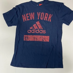 Adidas New York City Red Bulls MLS T-Shirt Crew Neck Blue Red NWT Women’s Size S - Picture 1 of 5